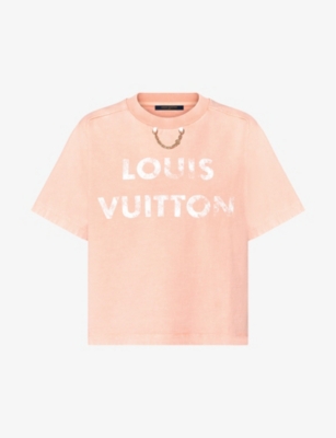 LOUIS VUITTON: Vintage-effect logo-print cotton-jersey T-shirt