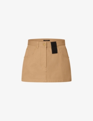 LOUIS VUITTON: Brand-patch cotton-gabardine mini skirt
