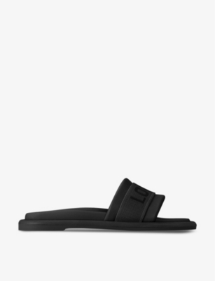 LOUIS VUITTON: Bliss branded cotton and leather sliders