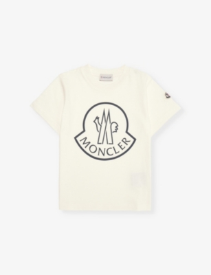 Moncler Boys Tural Kids Logo-print Short-sleeve Cotton-jersey T-shirt 4-6 Years In Natural