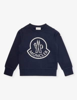 Moncler Boys Vy Kids Brand-print Cotton Sweatshirt In Navy
