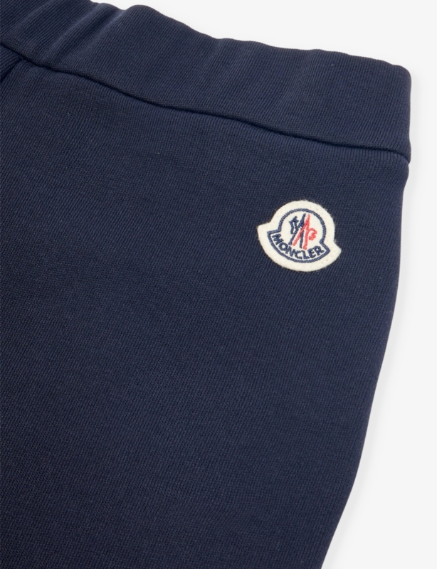 Brand-patch tapered-leg cotton jogging bottoms 4-14 years