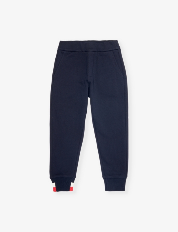 Brand-patch tapered-leg cotton jogging bottoms 4-14 years