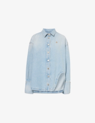 THE ATTICO: Dropped-shoulder relaxed-fit denim jacket