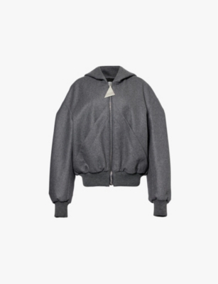 THE ATTICO: Dropped-shoulder relaxed-fit wool-blend bomber jacket