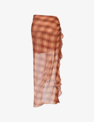 Bec & Bridge Devi Graphic-pattern Woven Sarong In Desert Check