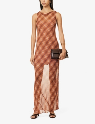 Shop Bec & Bridge Women's Desert Check Devi Checked Woven Maxi Dress