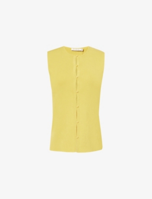 Shop Bec & Bridge Womens Sorrento Sleeveless Cotton-blend Top Citrus