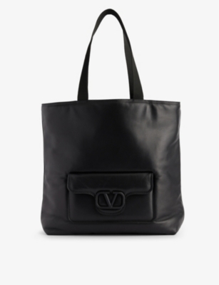 VALENTINO GARAVANI: Logo-embossed leather tote bag
