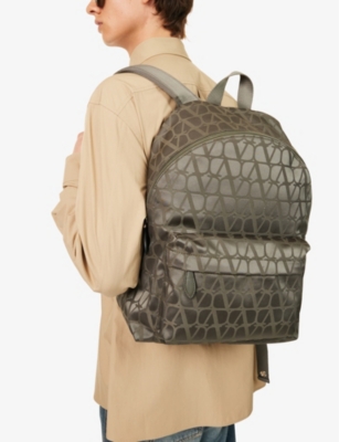 VALENTINO GARAVANI MENS ICON SATIN BACKPACK ARMY GREEN 