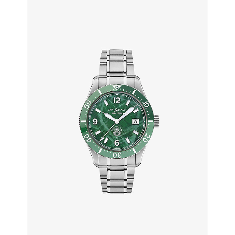 Shop Montblanc Men's Green 129373 1858 Stainless-steel Automatic Watch