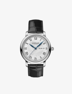 MONTBLANC: 128686 Star Legacy Day & Date stainless-steel and alligator-embossed leather automatic watch