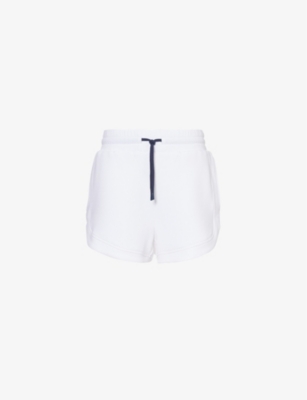 Shop Varley Women's White Ollie High-rise Stretch-jersey Shorts