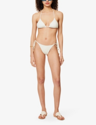 Monday Swimwear Womens Ivory Rec Palma High-rise Stretch-recycled Nylon Bikini Bottoms In Ivory Rec