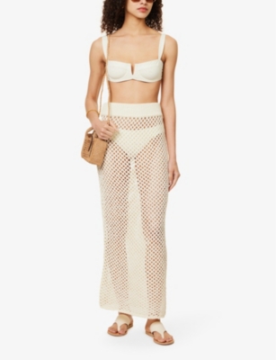 May slim-fit cotton-blend maxi skirt