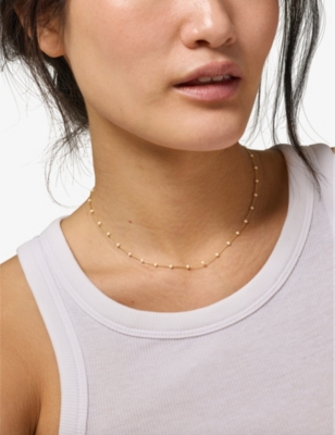 ENAMEL COPENHAGEN WOMENS DAISY LOLA 18CT YELLOW GOLD-PLATED STERLING-SILVER AND ENAMEL NECKLACE 