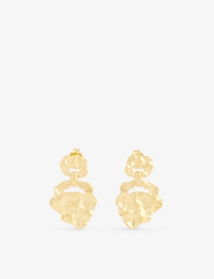 ENAMEL COPENHAGEN: Windy Small 18ct yellow gold-plated sterling-silver earrings