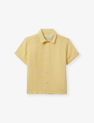 REISS: Holiday short-sleeve linen shirt 3-14 years