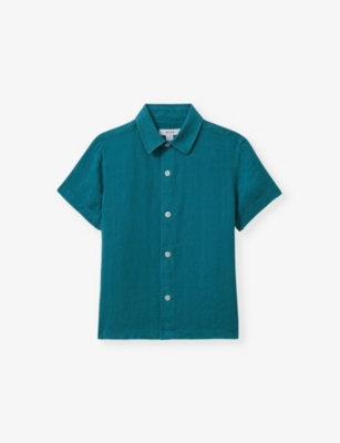 REISS: Holiday short-sleeve linen shirt 3-14 years