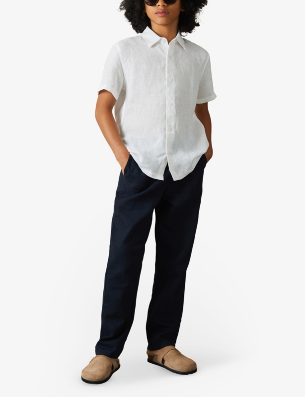 Holiday short-sleeve linen shirt 3-14 years