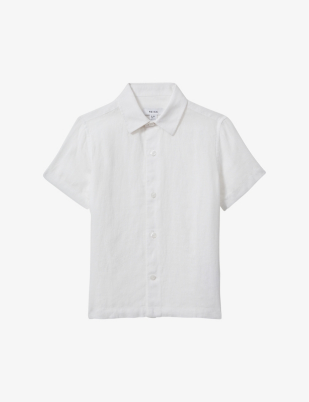 Holiday short-sleeve linen shirt 3-14 years