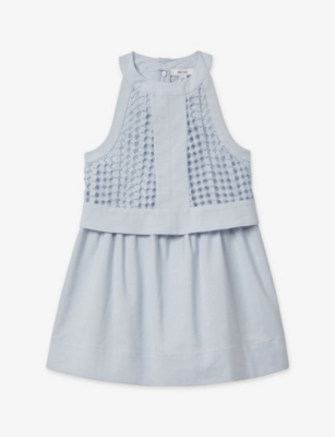 REISS: Eden embroidered stretch-woven dress 4-13 years