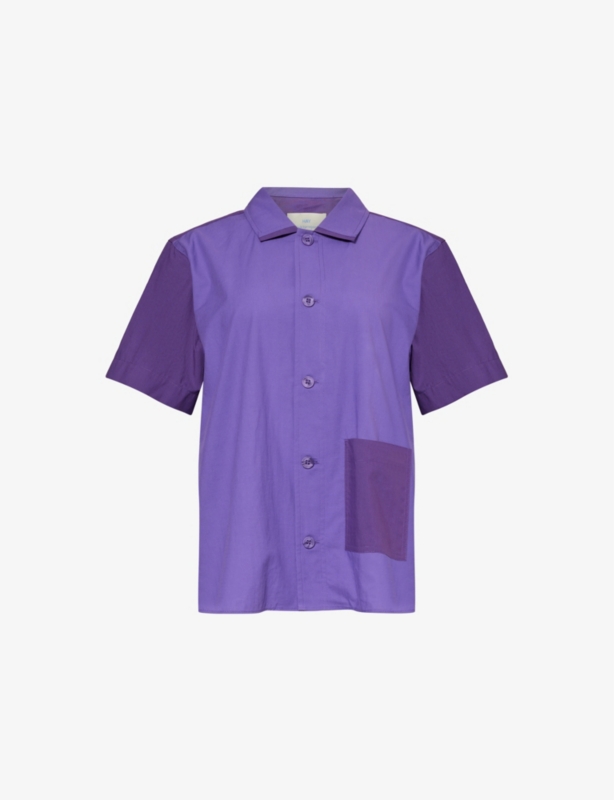 Outline relaxed-fit short-sleeve cotton pyjama shirt