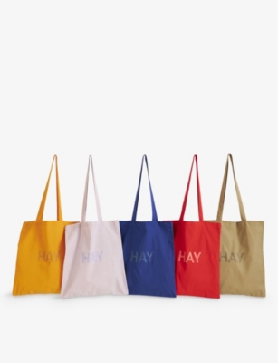 Hay Lavender Logo-print Cotton Tote Bag In Lavender