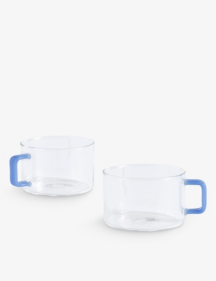 Hay Jade Light Blue Brew Contrast-handle Glass Cup In Jade Light Blue