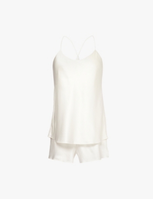 Olivia Von Halle Womens Bella Relaxed-fit Silk-satin Pyjama Set Ivory Core In Ivory Core