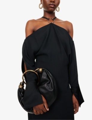 Chloé Womens Black Bracelet Small Leather Clutch Bag In Black