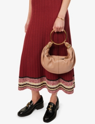 Chloé Women Small Bracelet Hobo Bag In Grained Leather In Woodrose
