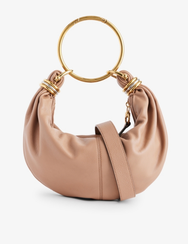 Bracelet-handle leather bag
