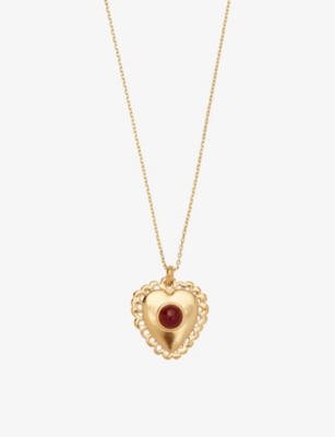 ALHAJA CULT STORE: Corazon 18ct yellow gold-plated brass and garnet necklace