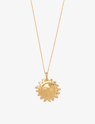 Solemio 18ct yellow gold-plated brass charm necklace