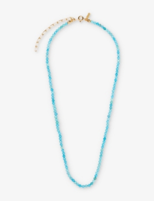 ALHAJA CULT STORE: Turquoise 24ct yellow gold-plated brass choker
