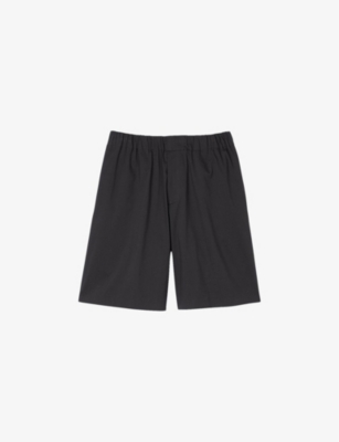 SANDRO: Relaxed-fit elasticated-waist stretch-cotton Bermuda shorts