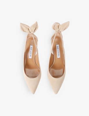 AQUAZZURA: Bow Tie 85 suede courts
