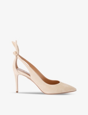 AQUAZZURA: Bow Tie 85 suede courts