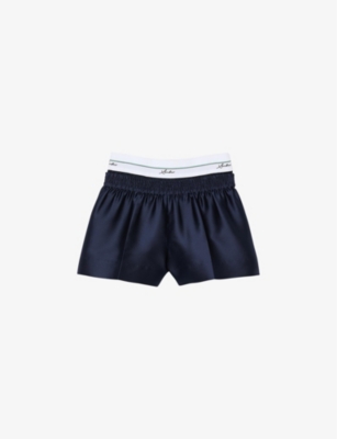 SANDRO: Relaxed-fit elasticated-waist satin-blend shorts