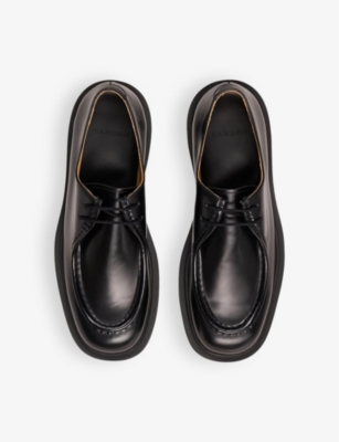 Sandro Patent Leather Derby Shoes In Noir / Gris
