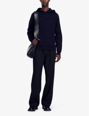 SANDRO: Logo-Patch Stretch-Woven Hoody