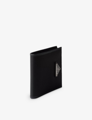 Shop Prada Mens Black Re-nylon Recycled-nylon And Leather Wallet