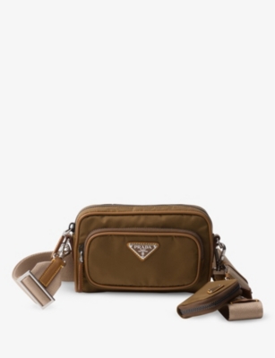 Prada Schultertasche Aus Re-nylon In Brown