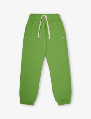 Shop Acne Studios Boys Green Kids Brand-patch Elasticated-waist Cotton-jersey Jogging Bottoms 3-10 Years