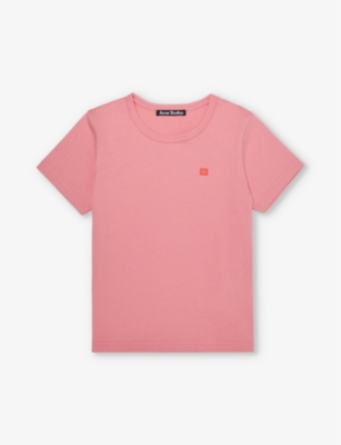 Acne Studios Boys Pink Kids Brand-patch Crew-neck Cotton-jersey T-shirt 3-10 Years