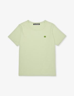 Acne Studios Boys Green Kids Brand-patch Crew-neck Cotton-jersey T-shirt 3-10 Years
