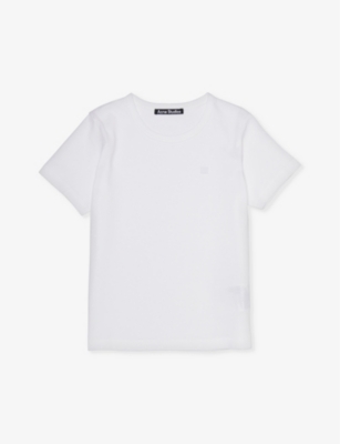 Shop Acne Studios White Brand-patch Round-neck Cotton-jersey T-shirt 3-10 Y