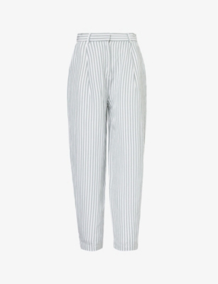 Shop Posse Women's Seagrass Stripe Lorenzo Striped Straight-leg Woven Trousers