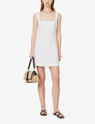 Shop Posse Women's Ivory Skyla Square-neck Linen Mini Dress